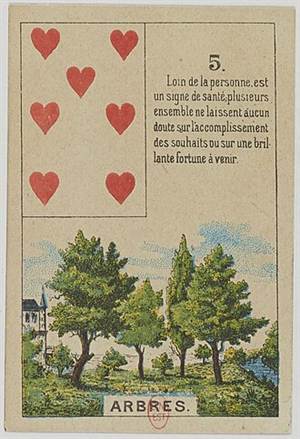 Lenormand Karte 5 Baum, alte französische Karte um 1900