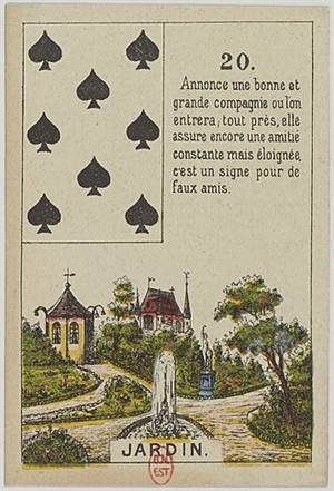 Lenormand Karte 20 Park, alte französische Karte um 1900