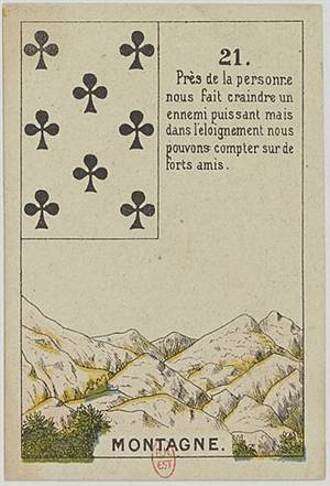 Lenormand Karte 21 Berg, alte französische Karte um 1900