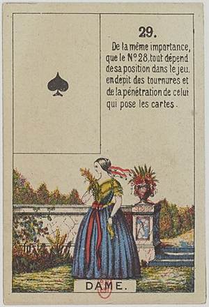 Lenormand Karte 29 Dame, alte französische Karte um 1900