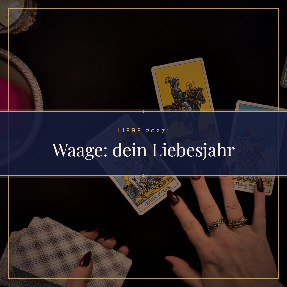 Waage Liebe 2027: Was dir das Jahr in der Liebe bringt: Tarotkarten im Kerzenlicht