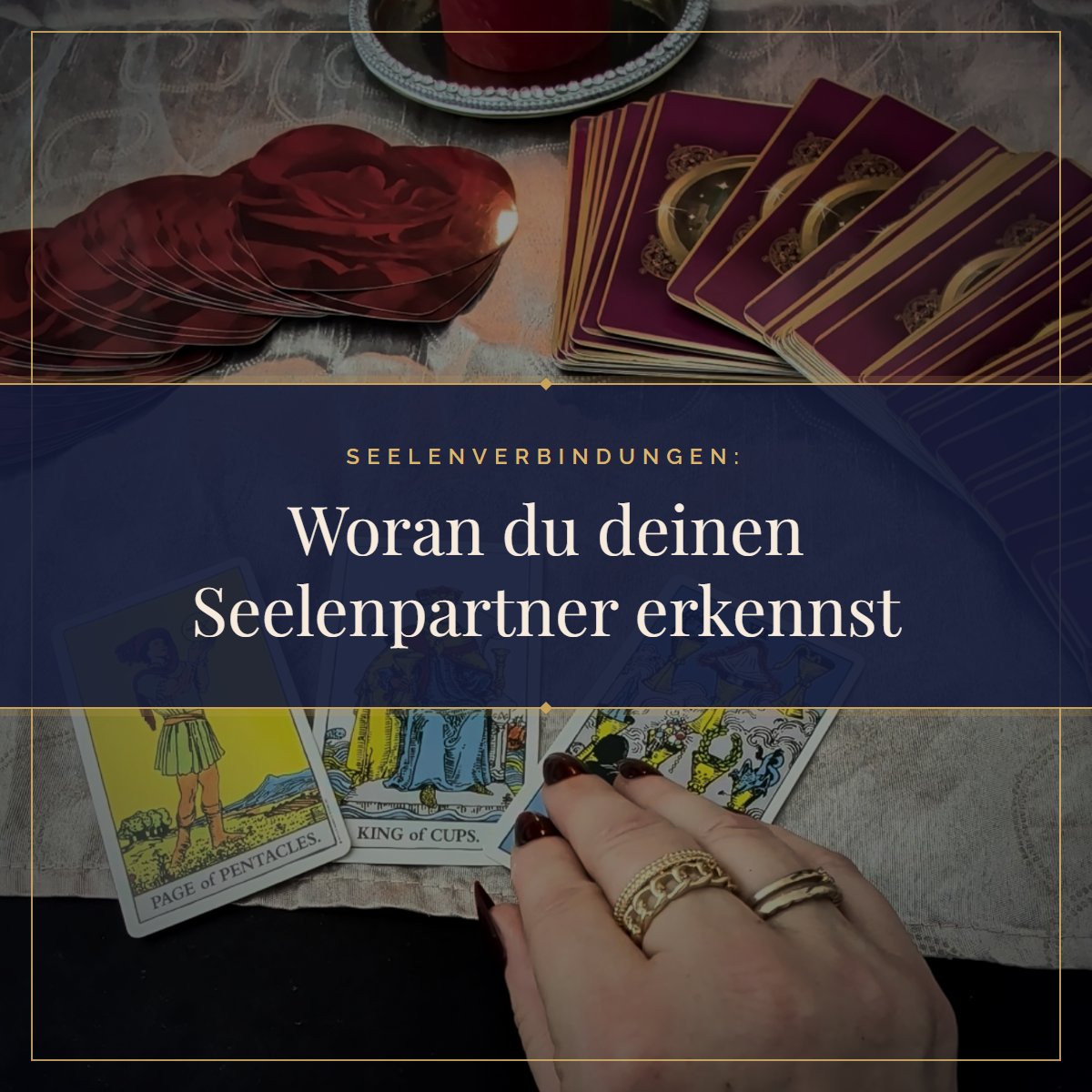 Seelenpartner erkennen: 8 Zeichen, dass ihr euch schon lange kennt: Tarotkarten im Kerzenlicht